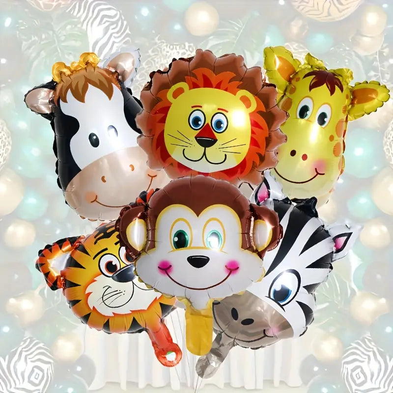 Jungle Animal 6pcs Foil Balloons