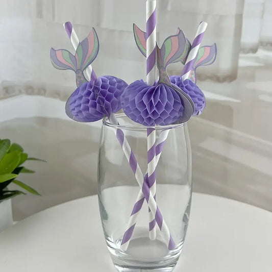 Mermaid Paper Straws - Purple