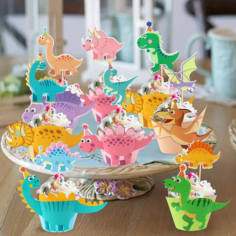 Dinosaur Cupcake Wraps x 12