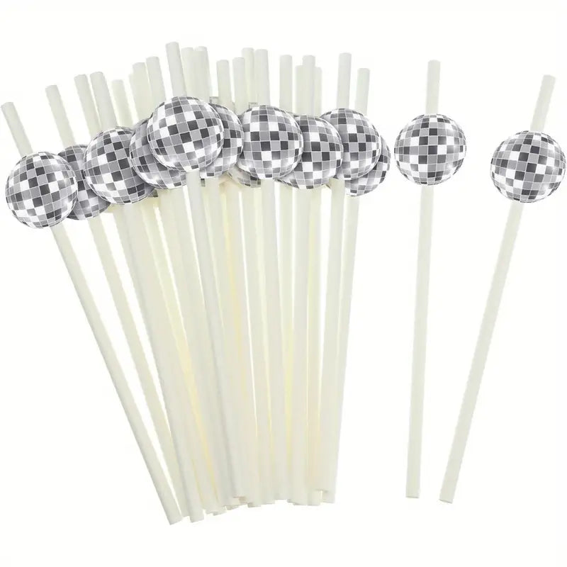 Disco Ball Paper Straws 6pk