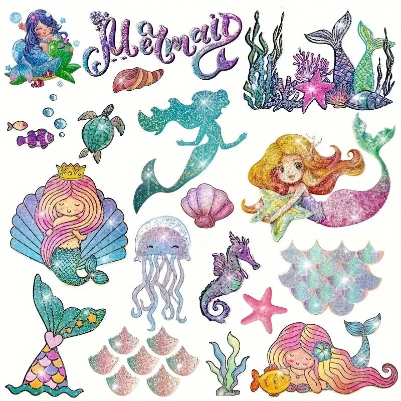 Mermaid Glitter Temporary Tattoos