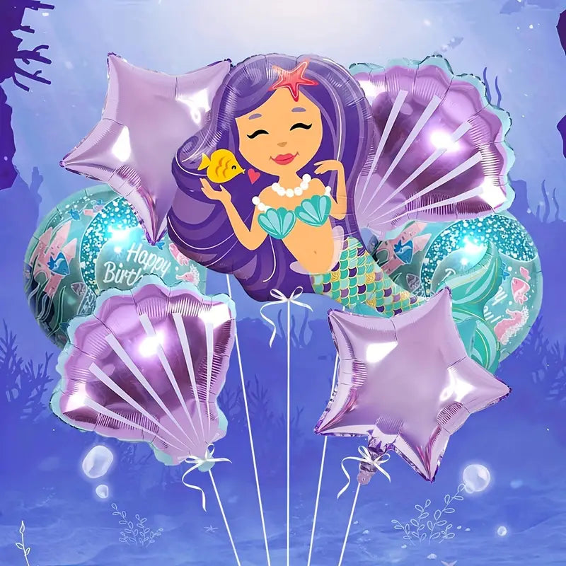 Mermaid Foil Balloons 7pcs