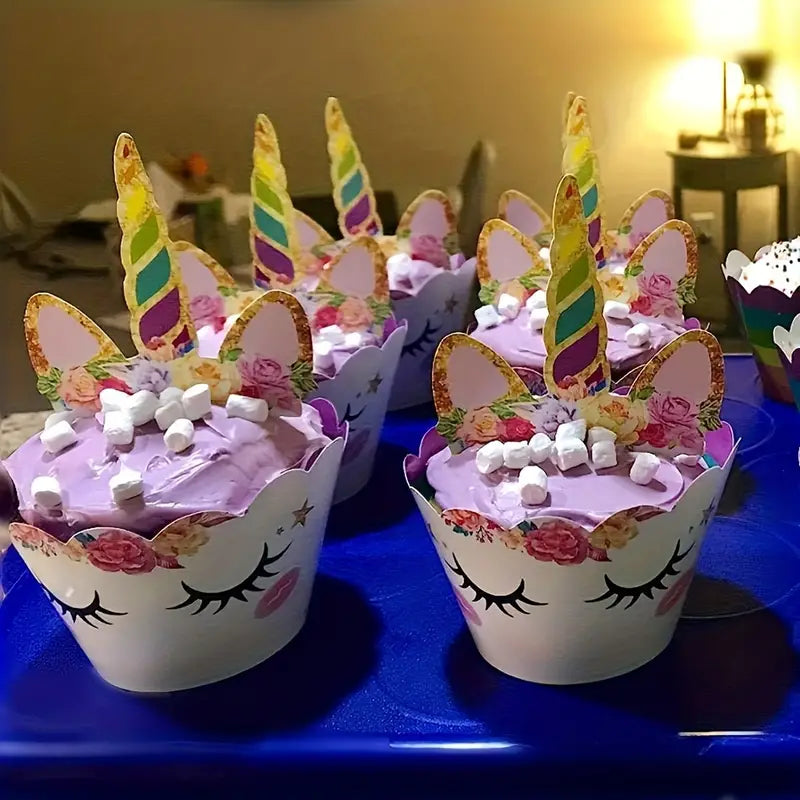 Unicorn Cupcake Wraps x 12