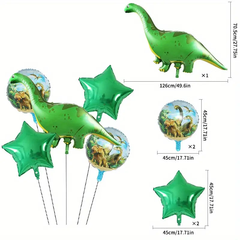 Dinosaur Foil Balloon Set 5 Pack