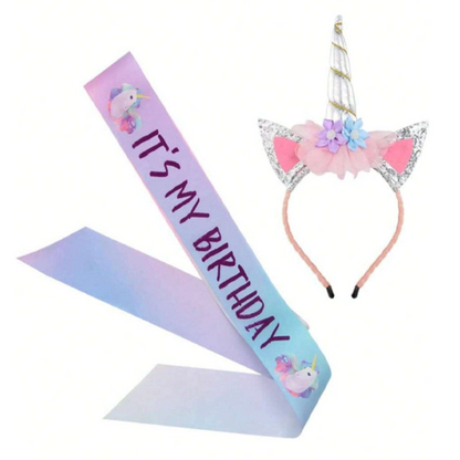 Unicorn Birthday Sash Set