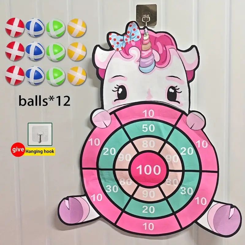 Unicorn Dart Board Set With 12 Sticky Balls