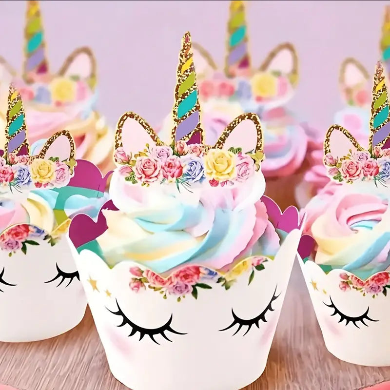 Unicorn Cupcake Wraps x 12