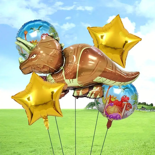 Dinosaur Triceratops. Foil Balloon Set 5 Pack