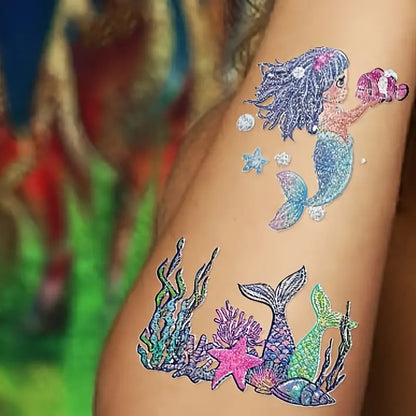 Mermaid Glitter Temporary Tattoos