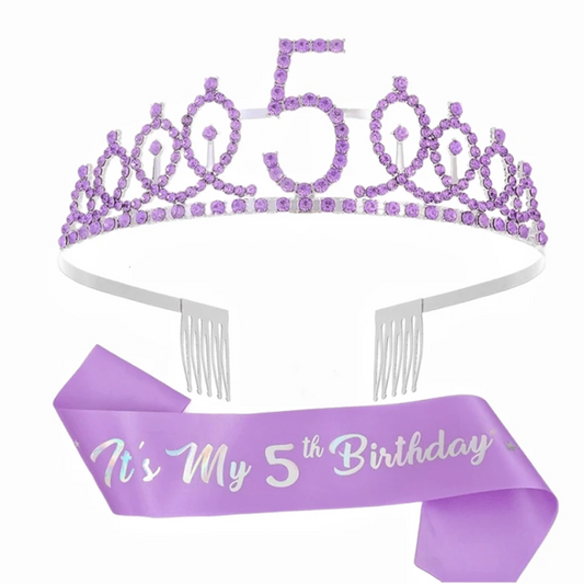 5th Birthday Sash and Crown Set