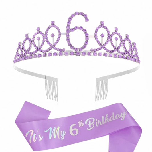 6th Birthday Sash and Crown Set